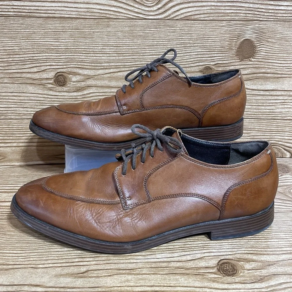 Cole Haan Grand.0s Dress Shoes Men's 10‎ 1/2M Apron Oxford Tan Style C23779 10.5